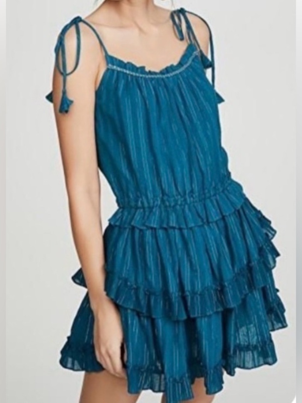 MISA Los Angeles|Rosella Teal Mini Dress, SMALL